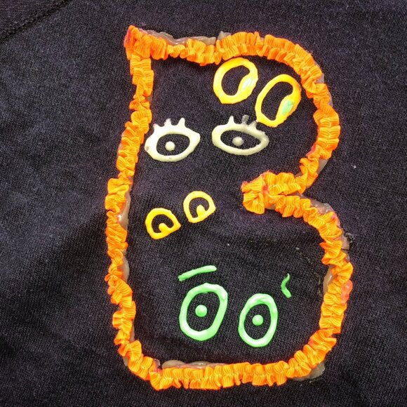 Tultex Womens Sweatshirt Size 2XL Halloween "Boo!" Black Top Crew Neck Casual - Picture 9 of 15